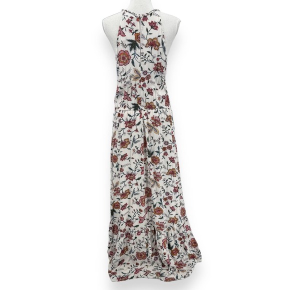 Old Navy Floral Waist Defined Braided Strap Maxi Dress Women's Large Tall White - Picture 6 of 12